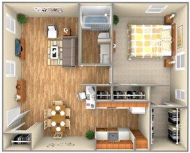1 Bed • 1 Bath 29102 floor plan